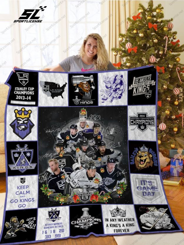 Go Kings Go LA Los Angeles Kings Christmas Quilt Blanket Bedding Set