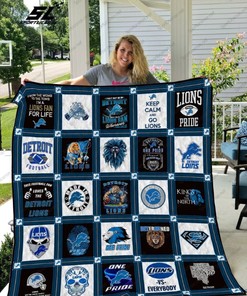 Go Lions Detroit Lions Football Quilt Blanket Bedding Set