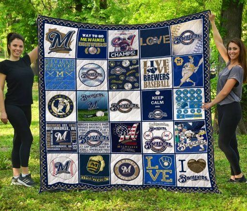 Go Milwaukee Brewers Quilt Blanket Bedding Set