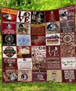 Go Noles Ncaa Florida State Seminoles Combined Loved Quilt Blanket Bedding Set