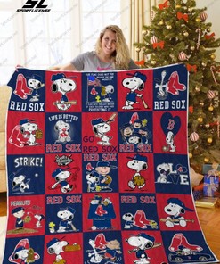 Go Red Sox Boston Red Sox Snoopy Quilt Blanket Bedding Set