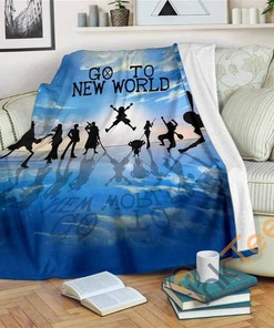 Go To New World One Piece Sherpa Fleece Blanket Gifts for Family, for Couple