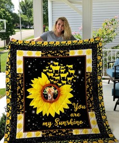 Goat Sunflower You Are My Sunshine Quilt Blanket Bedding Set