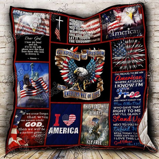 God Bless America Guardian Of Freedom And The American Way Of Life Quilt Blanket Bedding Set