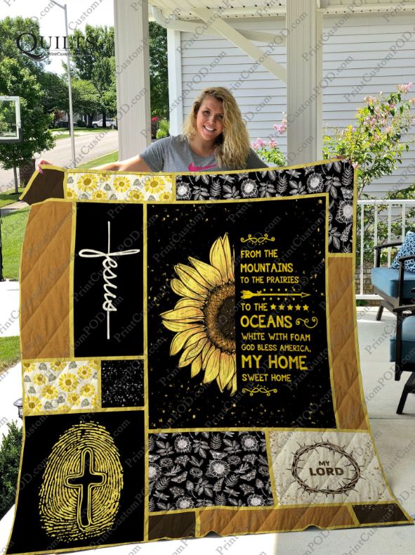 God Bless America My Home Sweet Home Quilt Blanket Bedding Set