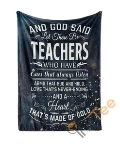God Created Teachers Sherpa Fleece Blanket Gifts for Family, for Couple