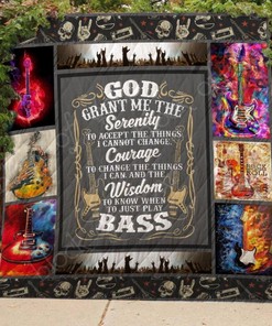 God Grant Me The Serenity Guitar Quilt Blanket Bedding Set