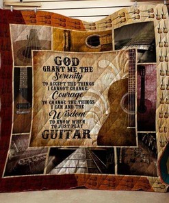 God Grant Me The Wisdom To Play Guitar Quilt Blanket Bedding Set