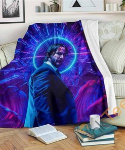 God John Wick Fleece Fan Gift Sherpa Fleece Blanket Gifts for Family, for Couple