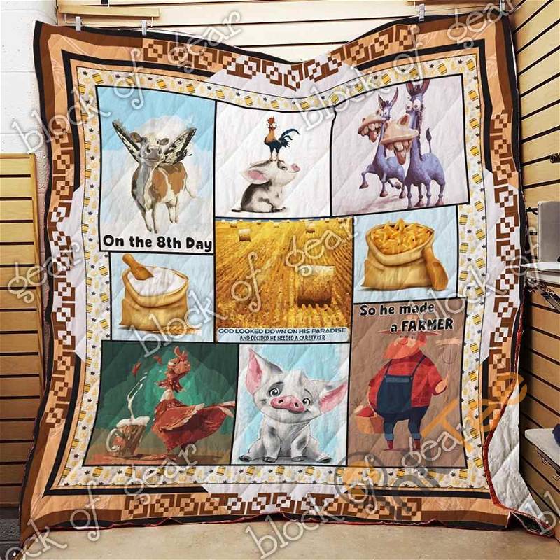 God Made A Farmer Quilt Blanket Bedding Set