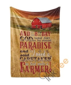 God Made A Farmer Sherpa Blanket Fleece Blanket Gifts
