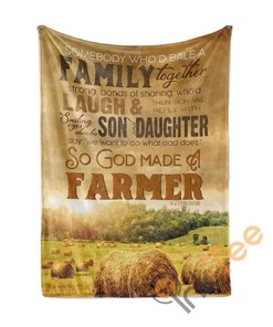 God Made A Farmer Sherpa Fleece Blanket Gifts