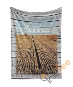 God Made A Farmer Sherpa Fleece Blanket Gifts for Family, for Couple