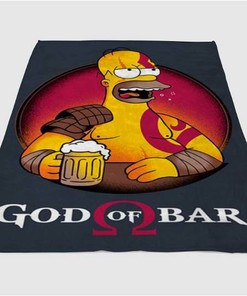 God Of Bar Simpson Sherpa Fleece Blanket Gifts for Family, for Couple