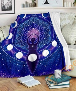 Goddess Moon Sherpa Fleece Blanket Gifts for Family, for Couple