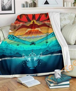 Godzilla 2019 Sherpa Fleece Blanket Gifts for Family, for Couple
