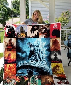 Godzilla Retro Graphic Quilt Blanket Bedding Set