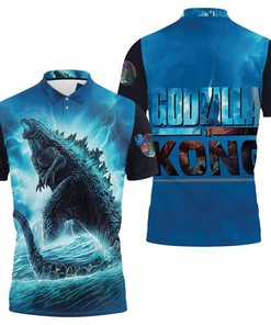 Godzilla Showing Up The Power In The Ocean Godzilla Vs Kong Polo Shirt All Over Print Shirt 3d T-shirt