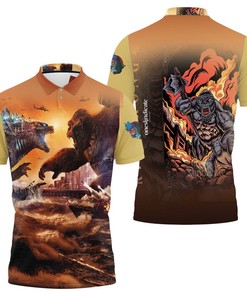 Godzilla Vs Kong Battle For Looking The King Godzilla Vs Kong Polo Shirt All Over Print Shirt 3d T-shirt