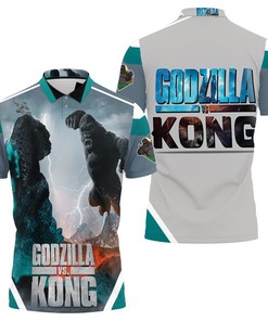 Godzilla Vs Kong Battle On The Volcano King The Monsters Godzilla Vs Kong Polo Shirt All Over Print Shirt 3d T-shirt