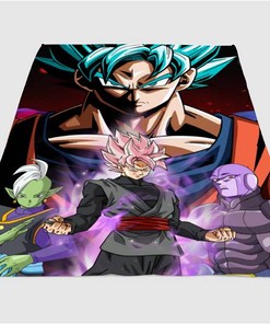 Goku And Another Character Sherpa Fleece Blanket Gifts for Family, for Couple
