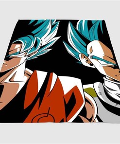 Goku And Vegeta Sherpa Fleece Blanket Gifts for Family, for Couple