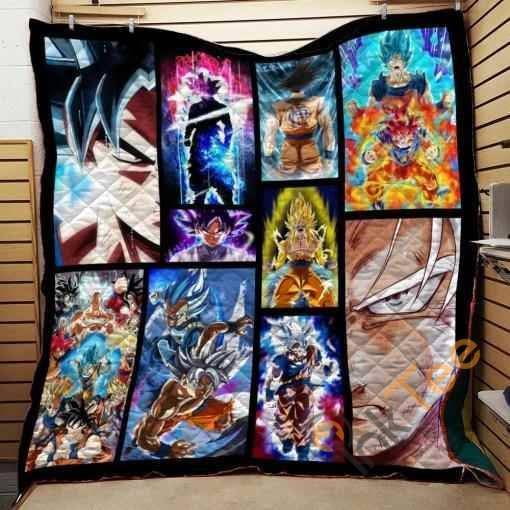 Goku For Fan Quilt Blanket Bedding Set