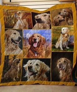 Golden Retrieve Dog Quilt Blanket Bedding Set for Home Décor