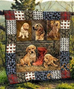 Golden Retriever Prenium Quilt Blanket Bedding Set