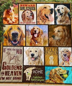 Golden Retriever Quilt Blanket Bedding Set With Pilliwcases Options