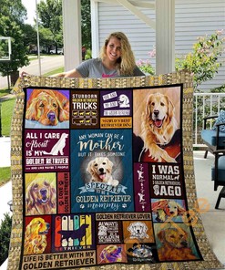 Golden Retriever Quilt Blanket Bedding Set With Pillowcase Option