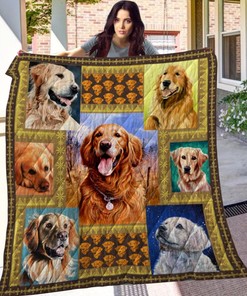 Golden Retriever Quilt Blanket Bedding Set for Home Décor