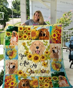Golden Sunflower You Are My Sunshine Quilt Blanket Bedding Set