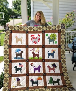 Goldendoodle Pattern Quilt Blanket Bedding Set