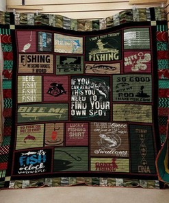 Gone Fishing Quilt Blanket Bedding Set for Home Décor