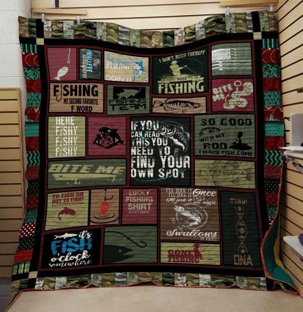 Gone Fishing Quilt Blanket Bedding Set for Home Décor