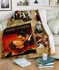 Gone With The Wind 1939 Fleece Fan Gift Sherpa Fleece Blanket Gifts for Family, for Couple