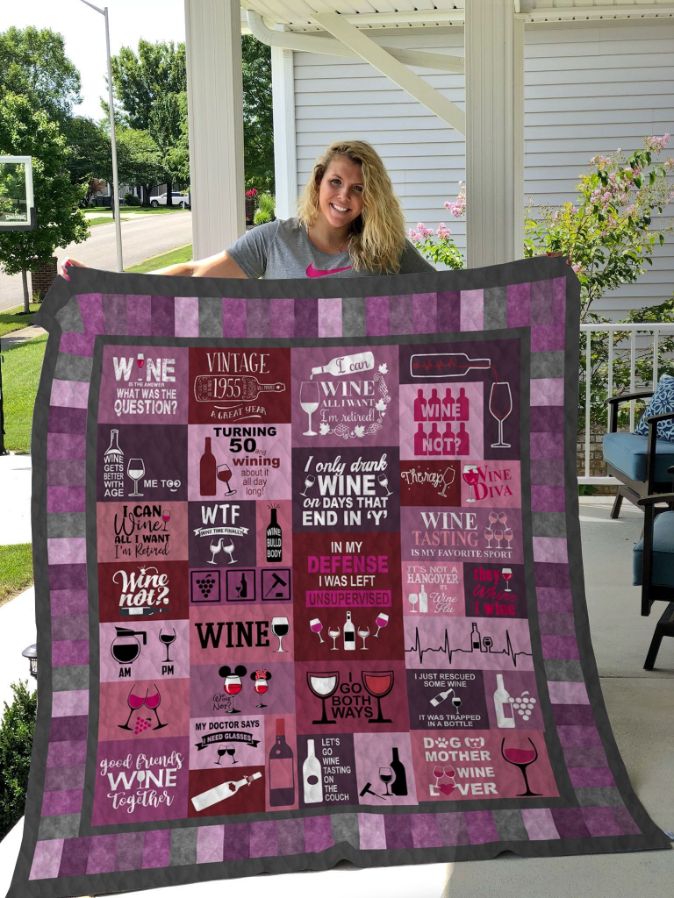 Good Friends Wine Together Quilt Blanket Bedding Set