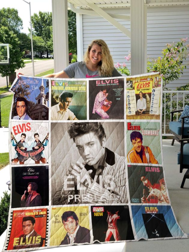 Good Times Elvis Presley Albums Collection Quilt Blanket Bedding Set