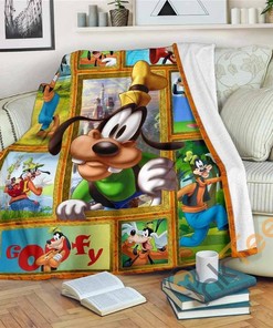 Goofy Sherpa Fleece Blanket Gifts for Family, for Couple