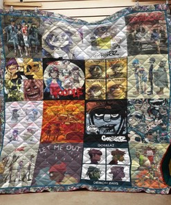 Gorillaz Collage Quilt Blanket Bedding Set for Home Décor