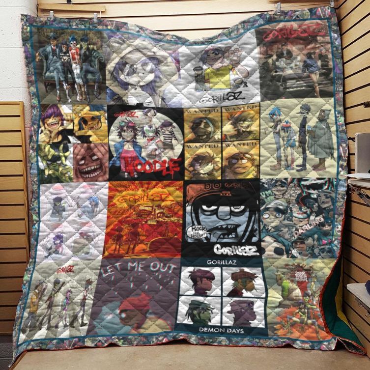 Gorillaz Collage Quilt Blanket Bedding Set for Home Décor