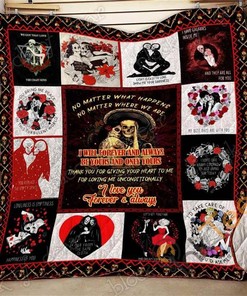 Gothic Couple – Skull Quilt Blanket Bedding Set