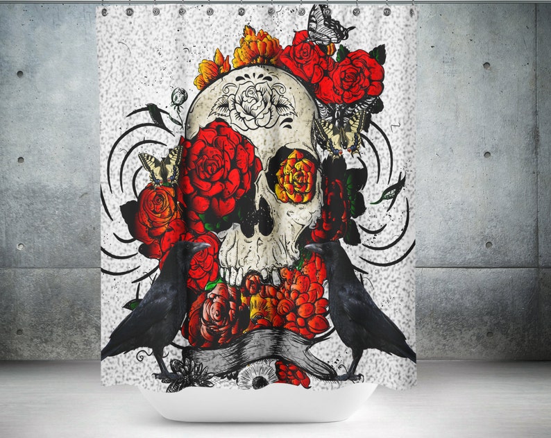 Gothic Skull Shower Curtain - Bluefink