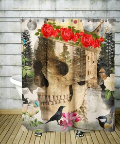 Gothic Skull Shower Curtain For Bathroom Decor