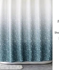 Gradient Blue Extra Thick Curtain, Heavy Duty Polyester Fabric Shower Curtains Waterproof Modern Home Bathroom Decoration