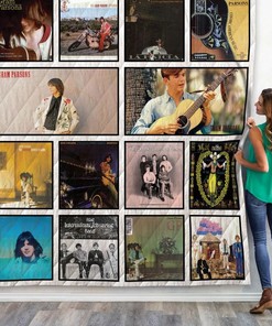 Gram Parsons Albums Combined Vintage Quilt Blanket Bedding Set