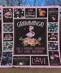 Grammingo Like A Normal Gramma Only More Awesome Flamingo Quilt Blanket