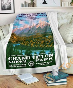 Grand Teton National Park Sherpa Fleece Blanket Gifts for Family, for Couple