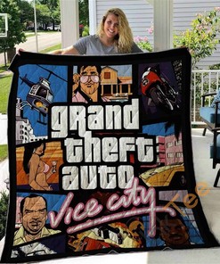 Grand Theft Auto Gaming Quilt Blanket Bedding Set with 2 Pillowcases